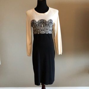 Black and white sweater dress